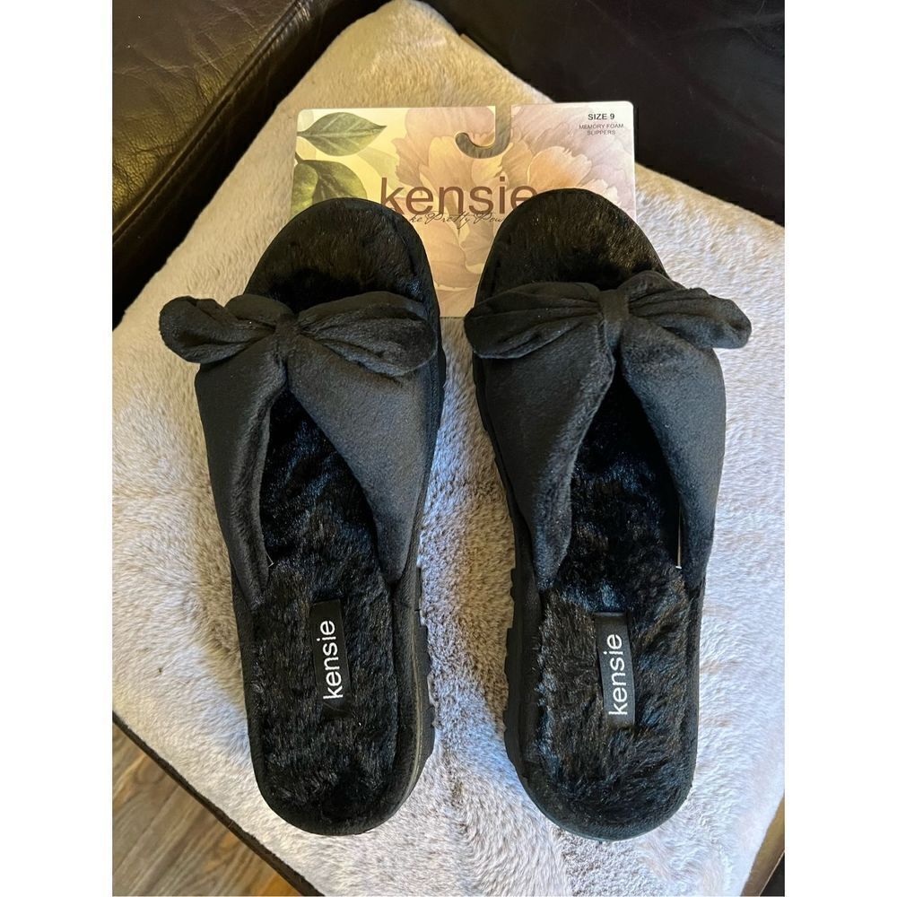 Kensie Plush Memory Foam Slippers
